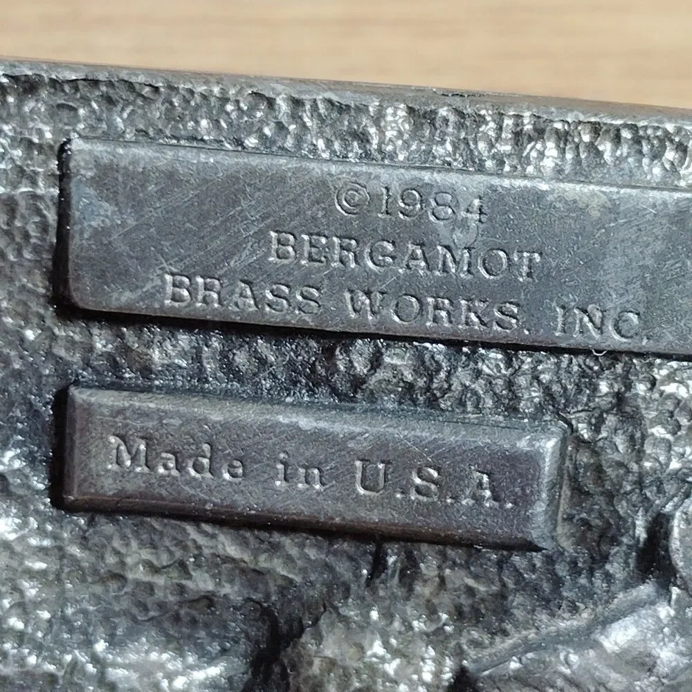 Bergamot Brass Works Belt Buckle Vintage Airplane Biplane Metal Flight Flying